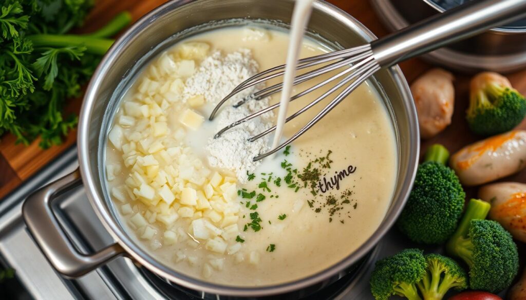 Creamy Casserole Sauce Preparation