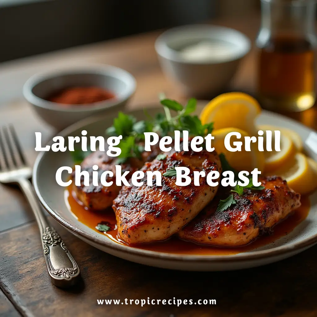 Step-by-step process of grilling chicken breast on a pellet grill.