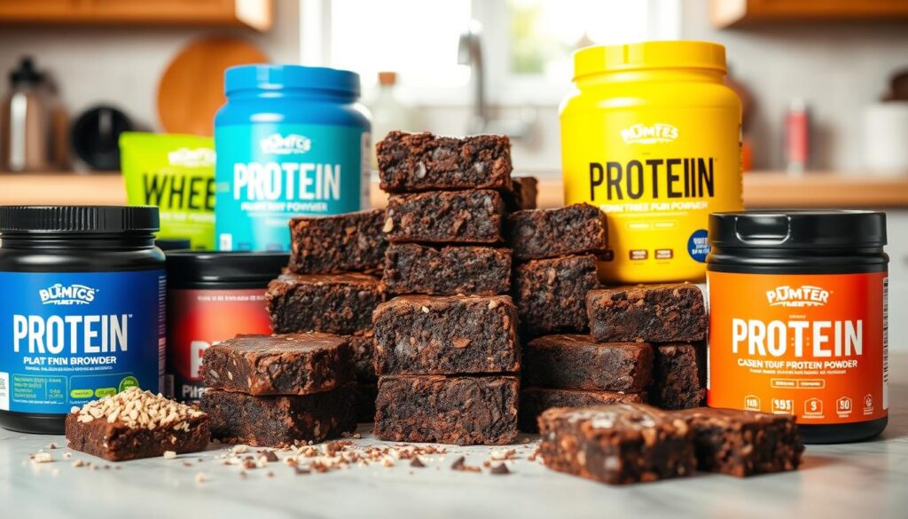 High-protein brownies with a gooey center