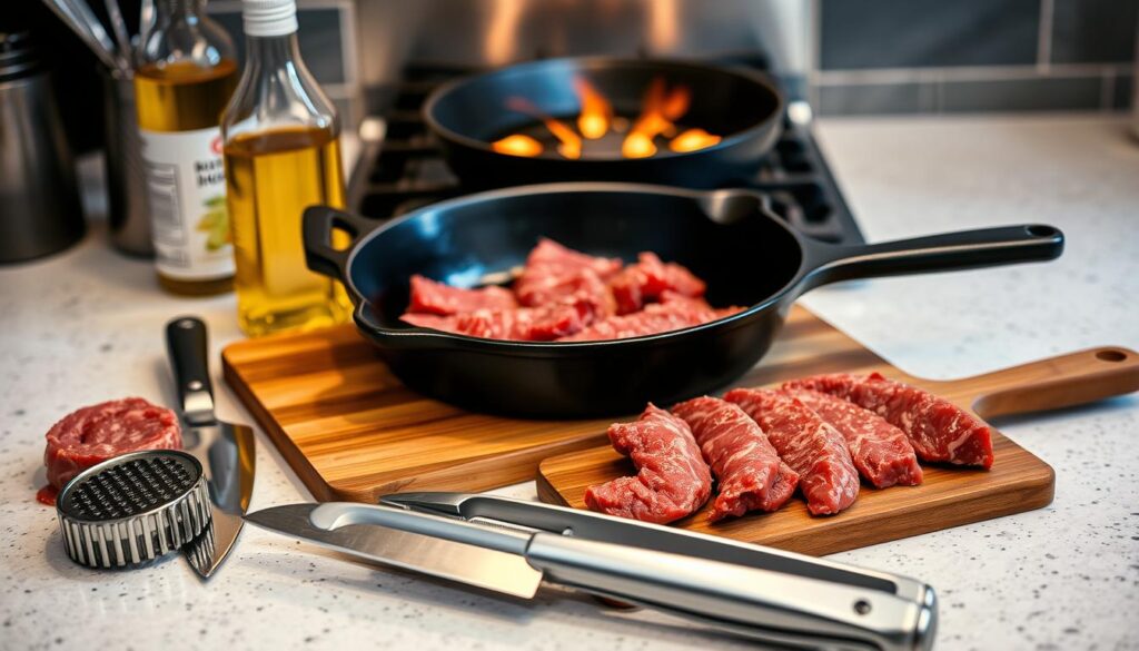 Beef Strips Cooking Tools