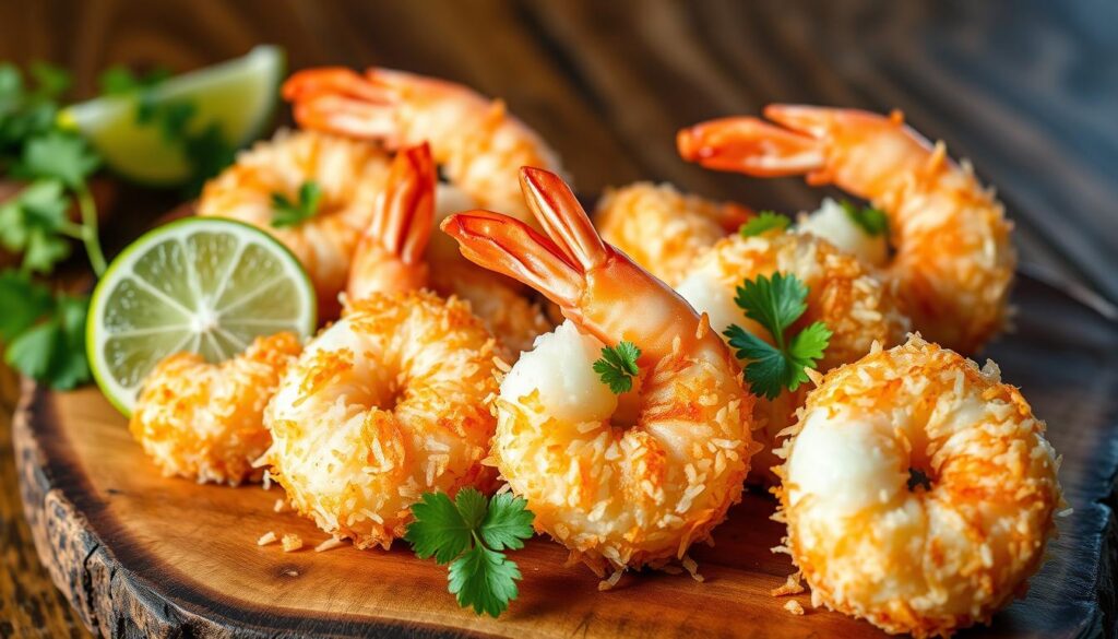 Coconut-crusted shrimp appetizers