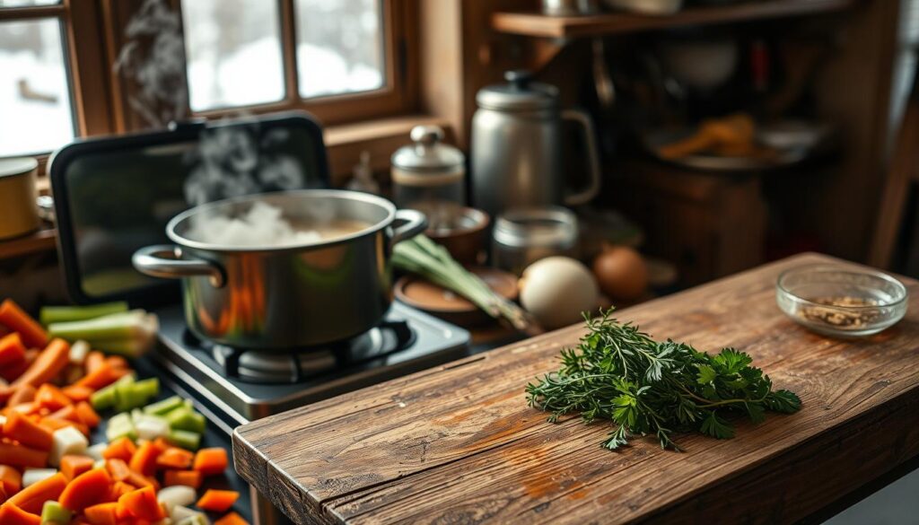 Traditional Turkey Soup Preparation